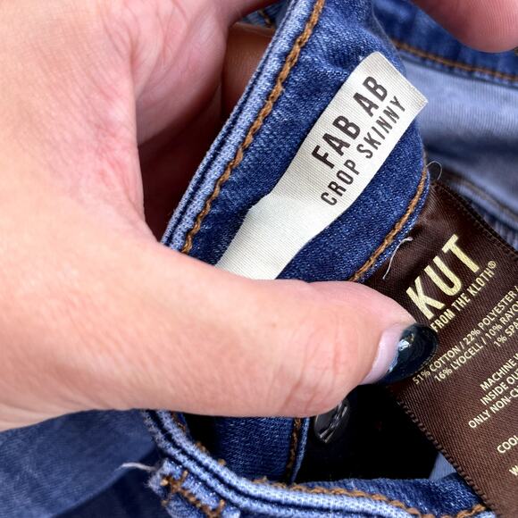 KUT from the Kloth Women's High Rise‎ Fab Ab Crop Skinny Jeans - Size 6 - Picture 6 of 11